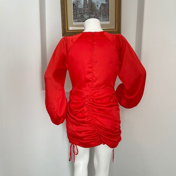Lovers+ Friends Jaelyn Orange Ruched Mini Dress XL - Picture 7 of 13